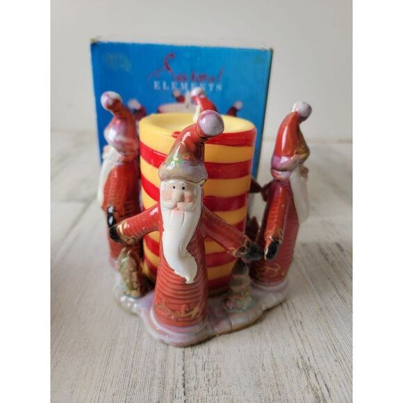 Seasonal elements Santa snowman tea light holder Xmas home decor - Picture 3 of 10